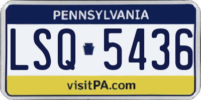 PA license plate LSQ5436