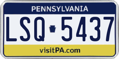 PA license plate LSQ5437