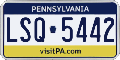 PA license plate LSQ5442