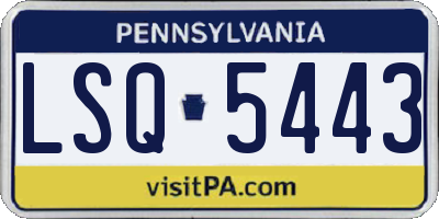 PA license plate LSQ5443