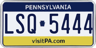 PA license plate LSQ5444