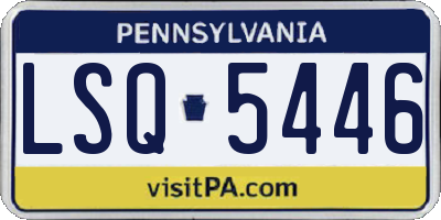 PA license plate LSQ5446