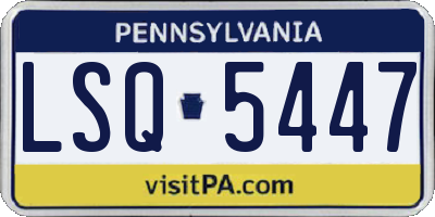 PA license plate LSQ5447