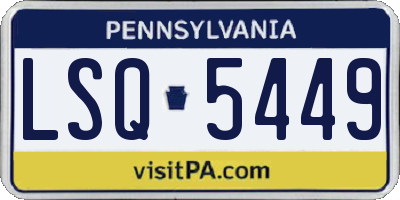 PA license plate LSQ5449