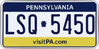 PA license plate LSQ5450