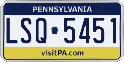 PA license plate LSQ5451