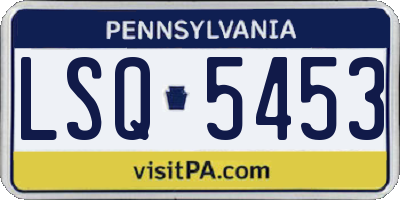 PA license plate LSQ5453