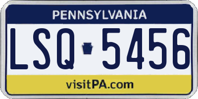 PA license plate LSQ5456