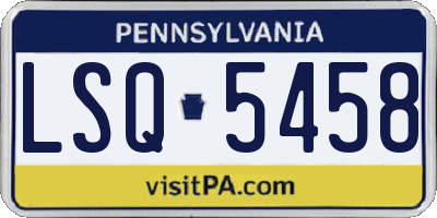 PA license plate LSQ5458