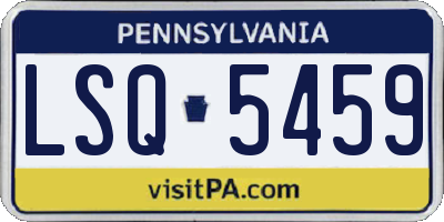PA license plate LSQ5459