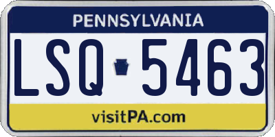 PA license plate LSQ5463