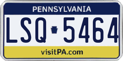 PA license plate LSQ5464