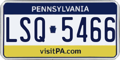 PA license plate LSQ5466