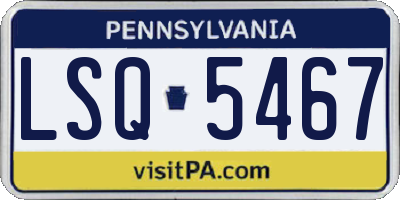 PA license plate LSQ5467