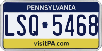 PA license plate LSQ5468