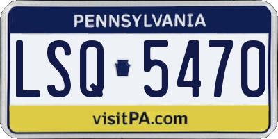 PA license plate LSQ5470