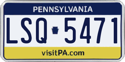 PA license plate LSQ5471
