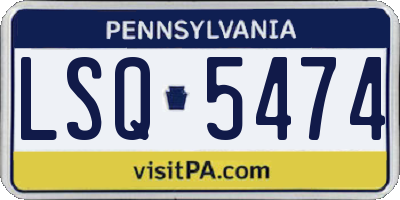 PA license plate LSQ5474