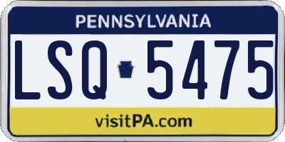 PA license plate LSQ5475