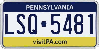 PA license plate LSQ5481