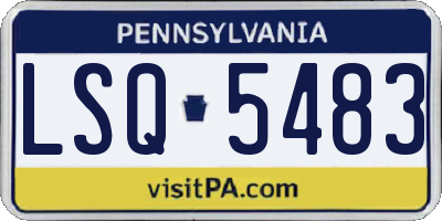 PA license plate LSQ5483