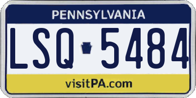 PA license plate LSQ5484