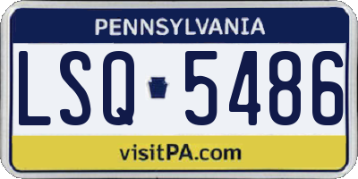 PA license plate LSQ5486