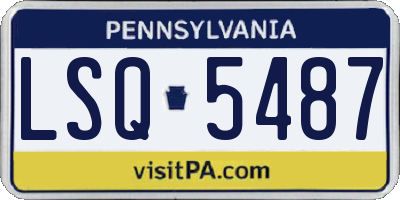 PA license plate LSQ5487