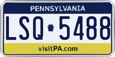 PA license plate LSQ5488