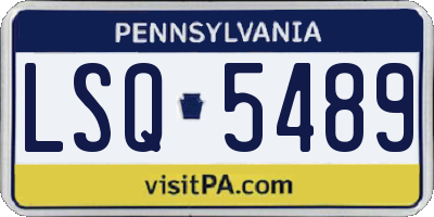 PA license plate LSQ5489