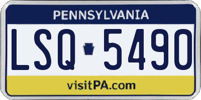 PA license plate LSQ5490
