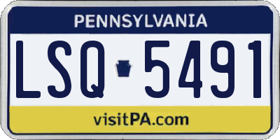PA license plate LSQ5491