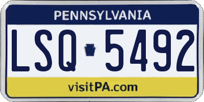 PA license plate LSQ5492