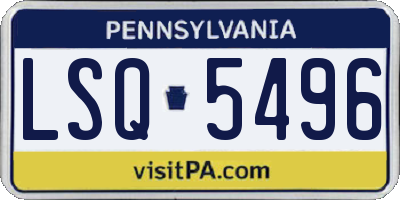 PA license plate LSQ5496