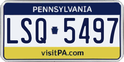 PA license plate LSQ5497