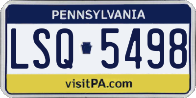 PA license plate LSQ5498
