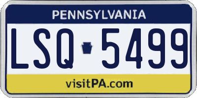 PA license plate LSQ5499