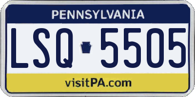 PA license plate LSQ5505