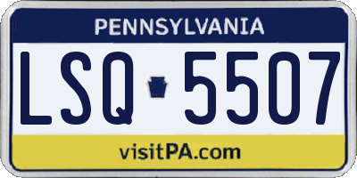 PA license plate LSQ5507