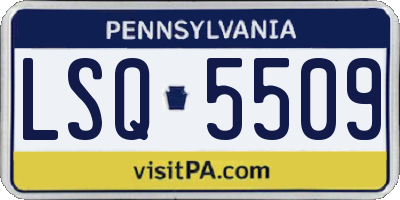 PA license plate LSQ5509