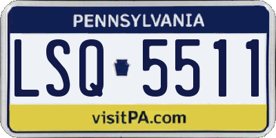 PA license plate LSQ5511