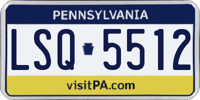 PA license plate LSQ5512