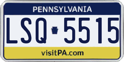 PA license plate LSQ5515
