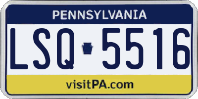 PA license plate LSQ5516