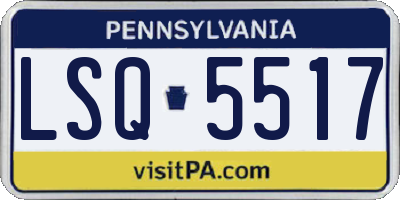PA license plate LSQ5517