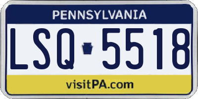 PA license plate LSQ5518