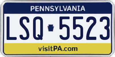 PA license plate LSQ5523