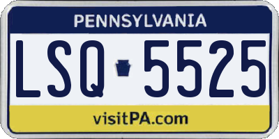 PA license plate LSQ5525