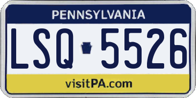 PA license plate LSQ5526