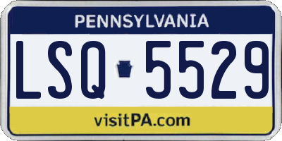 PA license plate LSQ5529